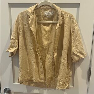 Abercrombie & Fitch Light Yellow Linen Blend Shirt